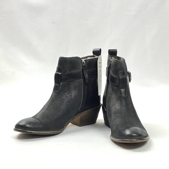 Roan Uma Hand Finished Full Grain Leather Belted Cowboy Heel Booties. 8.5 - Picture 4 of 12